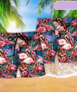 Flamingo Coloful In Tropical Summer Beach Short, Gift for Holiday Summer
