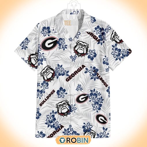Floral Georgia Bulldogs Hawaiian Shirt