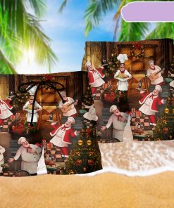Food Chef Merry Christmas Beach Short, Gift for Holiday Summer