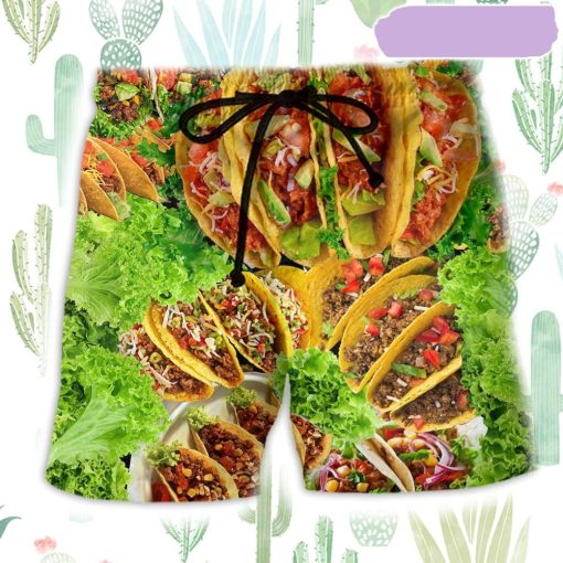 Food More Tacos Porfavor Beach Short, Gift for Holiday Summer