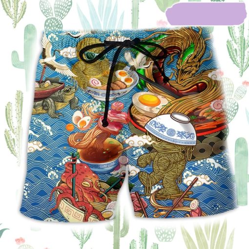 Food Ramen Fixes Everything Beach Short, Gift for Holiday Summer