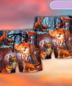 Fox Beautiful Red Forest Beach Short, Gift for Holiday Summer