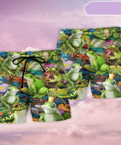 Frogs In Wonderland Beach Short, Gift for Holiday Summer