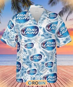 Funny Beer Party Bud Light Blue Hawaiian Button Shirt Funny Beer Party Bud Light Blue Hawaiian Button Shirt