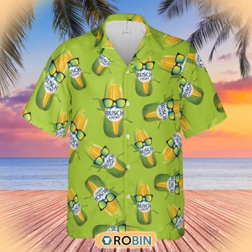 Funny Beer Party Busch Light Corn Hawaiian Button Shirt
