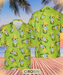 Funny Beer Party Busch Light Corn Hawaiian Button Shirt Funny Beer Party Busch Light Corn Hawaiian Button Shirt