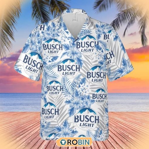 Funny Beer Party Busch Light Hawaiian Button Shirt