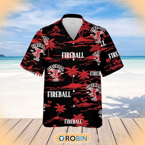 Funny Gift For Whisky Lovers FireBall Beer Summer Party Hawaiian Shirt