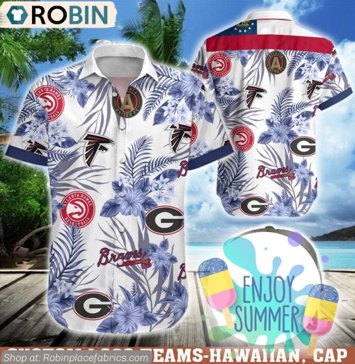 Georgia Sports Logo Team Hawaiian Shirt