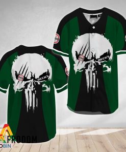 Ghost Head White Skull Beck’s Beer Baseball Jersey Shirt Style