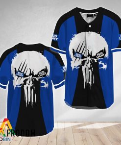 Ghost Head White Skull Bud Light Baseball Jersey Shirt Style