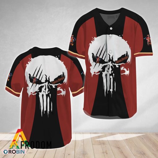 Ghost Head White Skull Captain Morgan Baseball Jersey Shirt Style