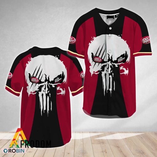 Ghost Head White Skull Dr Pepper Baseball Jersey Shirt Style