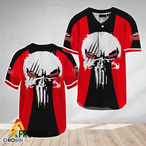 Ghost Head White Skull Duvel Beer Baseball Jersey Shirt Style