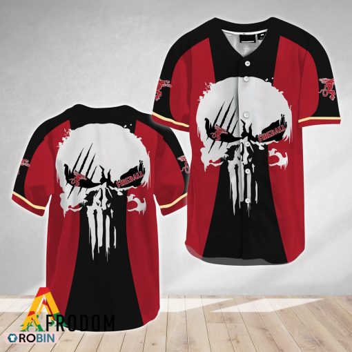 Ghost Head White Skull Fireball Whiskey Baseball Jersey Shirt Style