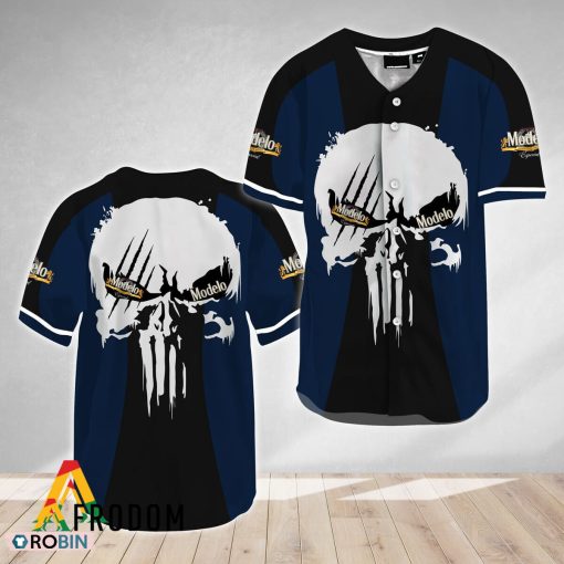 Ghost Head White Skull Modelo Beer Baseball Jersey Shirt Style