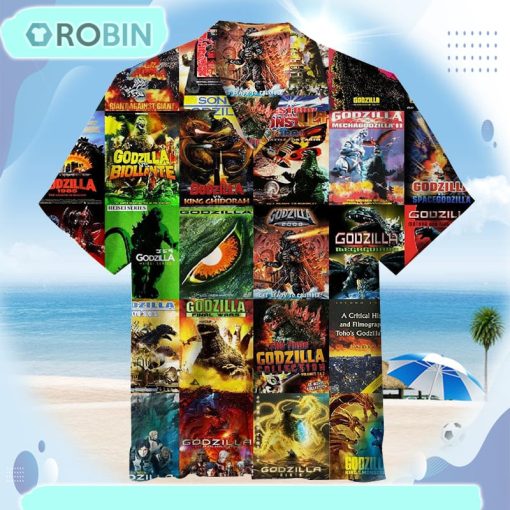 Godzilla Poster Collage Unisex Hawaiian Shirt