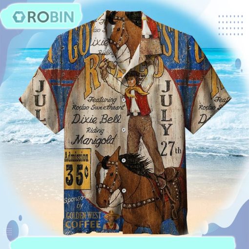 Golden Western Rodeo Vintage Sign Universal Hawaiian Shirt
