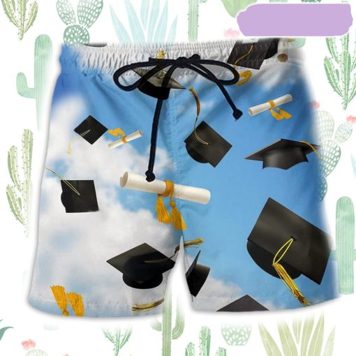 Graduation Blue Sky Peace Beach Short, Gift for Holiday Summer