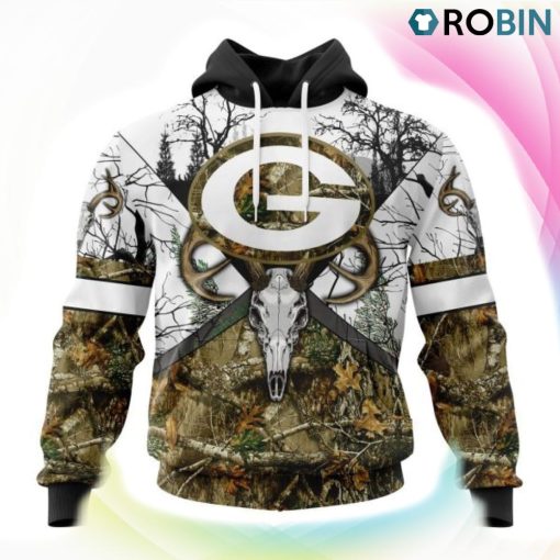 Green Bay Packers Deer Hunting Camo Style 3D Hoodie, Green Bay Packers Clothing