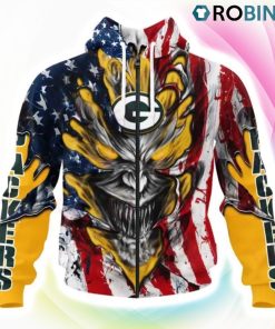 Green Bay Packers Demon Face Design 3D Hoodie, Green Bay Packers Gifts