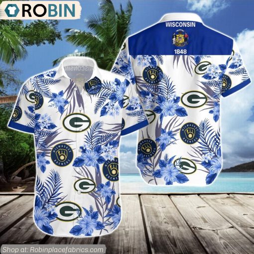 Green Bay Packers, Milwaukee Brewers Hawaiian Shirt