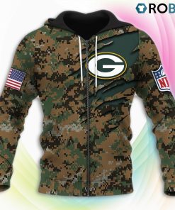 Green Bay Packers NFL Honor US Marine Veterans 3D Hoodie, Packers Merch