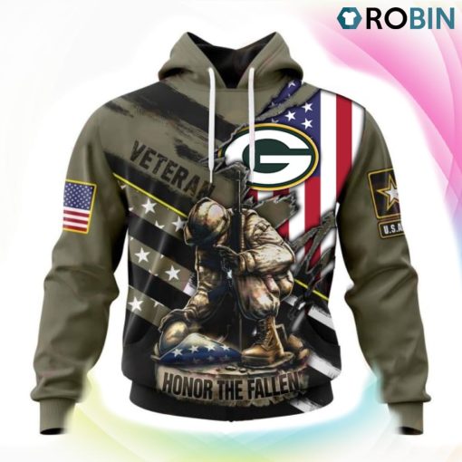 Green Bay Packers NFL Honor Veterans And Their Families 3D Hoodie, Green Bay Packers Fan Shirt for Sale