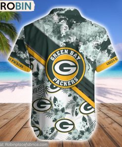 Green Bay Packers Watercolor Pattern Hibiscus Hawaiian Shirt