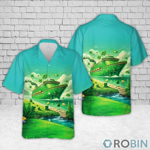 Green Cruise Ship St Patrick’s Day Hawaiian Shirt