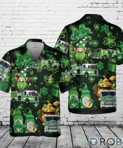Green Fire Trucks Patrick’s Day Pocket Hawaiian Shirt