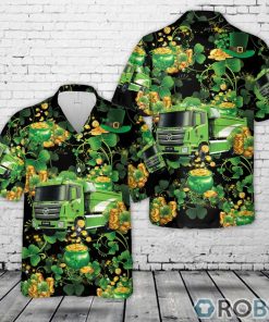 Green Fire Trucks Patrick’s Day Summer Hawaiian Shirt