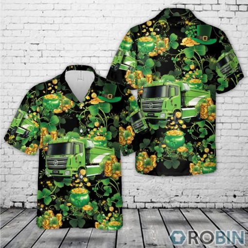 Green Fire Trucks Patrick’s Day Summer Hawaiian Shirt