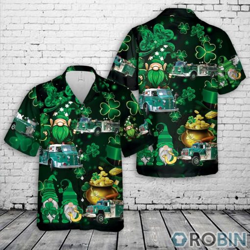 Green Old Fire Trucks Patrick’s Day Hawaiian Shirt