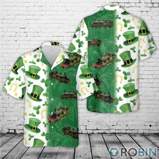 Green Vintage Locomotive St Patrick’s Day Hawaiian Shirt