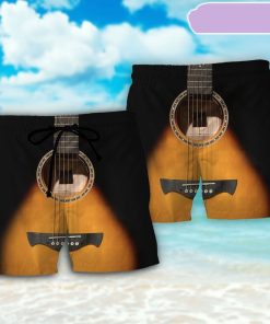 Guitar Wood Music Lover Beach Short, Gift for Holiday Summer Guitar Wood Music Lover Beach Short, Gift for Holiday Summer