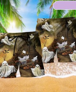 Halloween And Ghost Beach Short, Gift for Holiday Summer