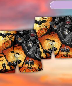 Halloween Bat Pumpkin Scary Beach Short, Gift for Holiday Summer