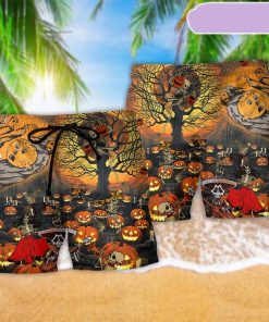 Halloween Skull Darkness Overnight Beach Short, Gift for Holiday Summer Halloween Skull Darkness Overnight Beach Short, Gift for Holiday Summer