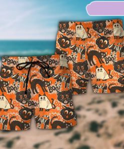 Halloween Spooktacular Scaredy Cat Beach Short, Gift for Holiday Summer
