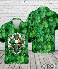 Happy St Patrick’s Day Irish Celtic Cross Ireland Flag Shamrock Hawaiian Shirt