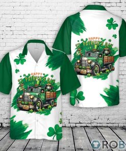 Happy St. Patrick’s Day Shamrock Farm Truck Hawaiian Shirt