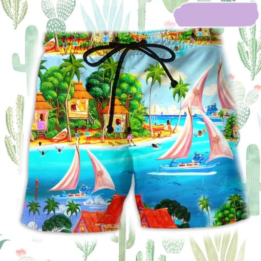 Hawaii Life Is A Beach Awesome Beach Short, Gift for Holiday Summer