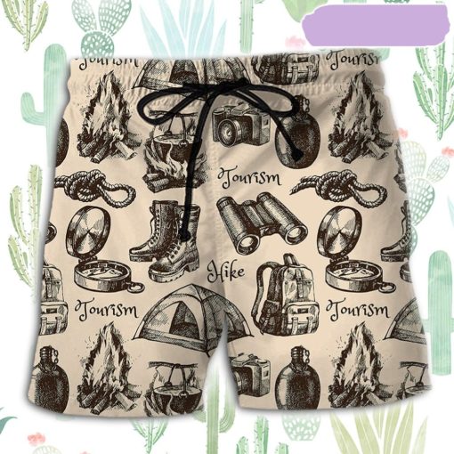 Hiking Gear Vintage Style Beach Short, Gift for Holiday Summer
