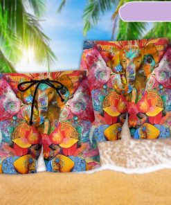 Hippie Elephant Amazing Color Beach Short, Gift for Holiday Summer