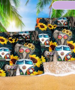 Hippie Elephant Wonderful Camping Beach Short, Gift for Holiday Summer Hippie Elephant Wonderful Camping Beach Short, Gift for Holiday Summer