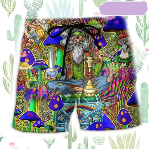 Hippie Mushroom Life Color Beach Short, Gift for Holiday Summer