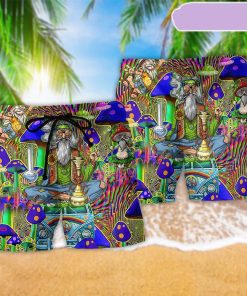 Hippie Mushroom Life Color Beach Short, Gift for Holiday Summer