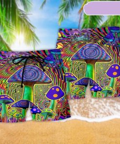 Hippie Mushroom Love Color Beach Short, Gift for Holiday Summer