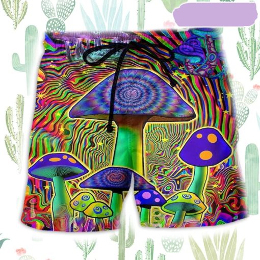 Hippie Mushroom Magic Style Beach Short, Gift for Holiday Summer